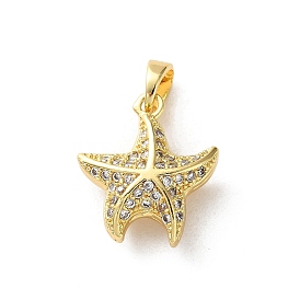 Латунные микро проложить кубического циркония подвески, морская звезда
