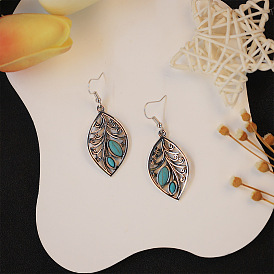 Creative design luxury turquoise earrings for women, vintage and trendy.