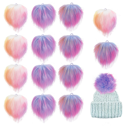 15 шт. 3 стили искусственный мех лисы мягкий помпон, с эластичной петлей, для шапок обувь шарфы подвески на сумку аксессуары