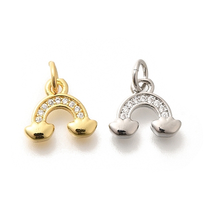 Латунные микропаве прозрачные подвески с фианитом, с целью перехода в кольце, долговечный, без свинца и без кадмия, радужные прелести