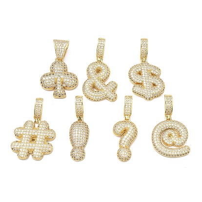 Латунные микро проложить кубического циркония подвески, долговечный, стойки покрытие, без свинца и без кадмия, реальный 18 k позолоченный