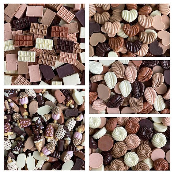 Непрозрачные кабошоны из смолы, имитация еды, разноцветные