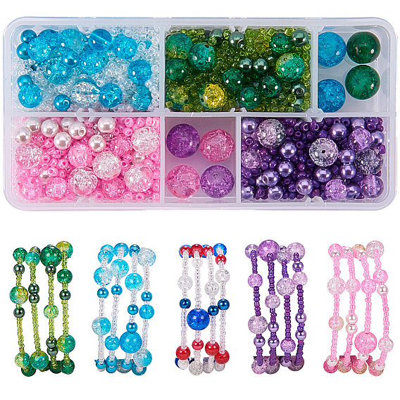 DIY Wrap Bracelet Makings, with Glass Beads and Steel Memory Wire