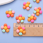 Opaque Resin Cabochons, Rainbow Color Flower