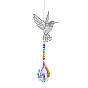 Metal Big Pendant Decorations, Hanging Sun Catchers, Chakra Theme K9 Crystal Glass, Hummingbird