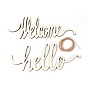 Hello Welcome Pendant Decorations, with Hemp Rope, for Craft Projects, Hanging Decoration, Home Decoration
