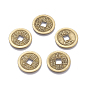 Tibetan Style Alloy Chinese Coin Pendants, Flat Round, Nickel Free