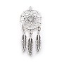 Tibetan Style Alloy Big Pendants, Woven Net/Web with Feather