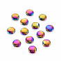 Rack Plating Rainbow Color Alloy Beads, Cadmium Free & Nickel Free & Lead Free, Flat Round
