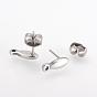 201 Stainless Steel Stud Earring Findings, with Loop and 304 Stainless Steel Pins
