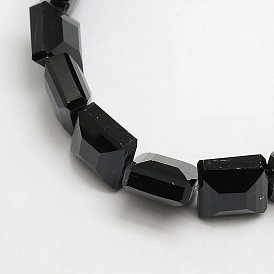 Crystal Glass Square Beads Strands, Faceted, 13x13x8mm, Hole: 1mm, about 25pcs/strand, 12.7 inch