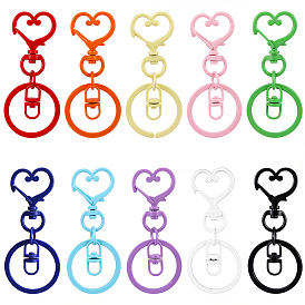 20 шт. 10 цвета железные застежки для брелков, сердце