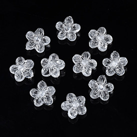 Transparent Acrylic Beads, Flower