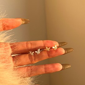 Бабочка 925 регулируемые манжеты из стерлингового серебра с микропаве из кубических цирконий для женщин