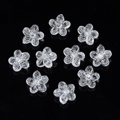 Transparent Acrylic Beads, Flower