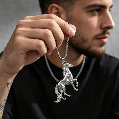 Collares colgantes de aleación para hombres, caballo