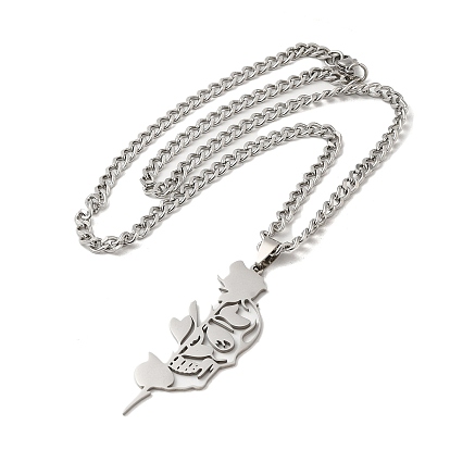 201 collares colgantes huecos de acero inoxidable, flor de la vida