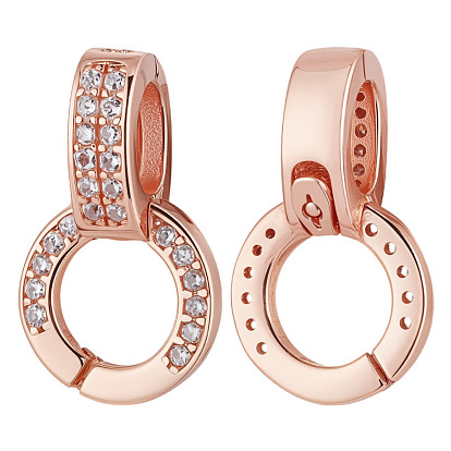 2 шт. 925 стерлинговое серебро с микропаве из прозрачного кубического циркония, укорачивающие хомуты, подвеска навесная навесная, с печатью s925