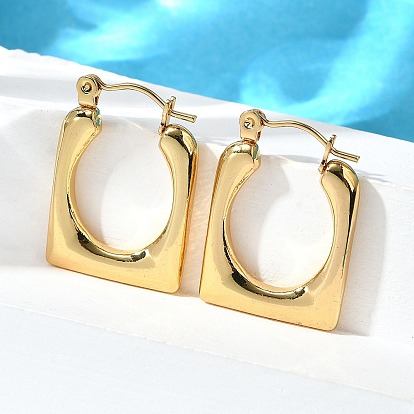 304 серьги из нержавеющей стали для женщин, ионное покрытие (ip), прямоугольные