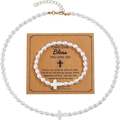 Пластиковые искусственные овальные бусины браслеты и ожерелья наборы, наборы украшений из ракушек