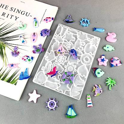 Силиконовые формы на тему океана, формы для литья смолы, для изготовления подвесок