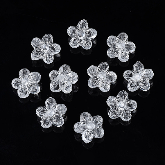 Transparent Acrylic Beads, Flower