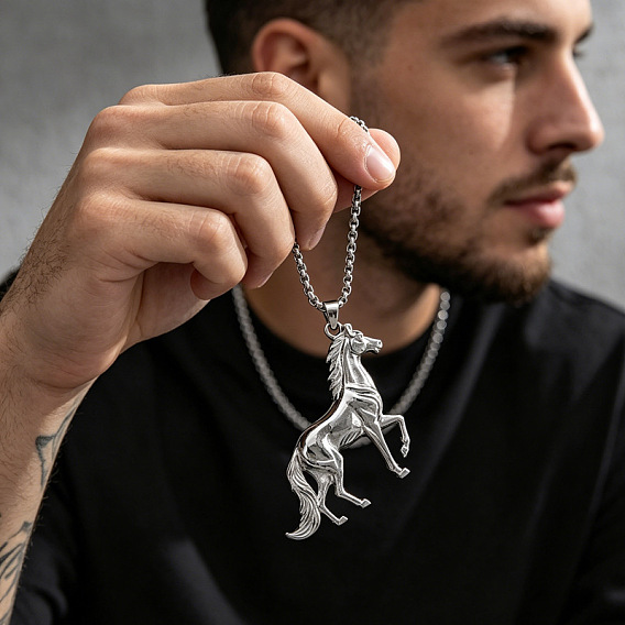 Collares colgantes de aleación para hombres, caballo