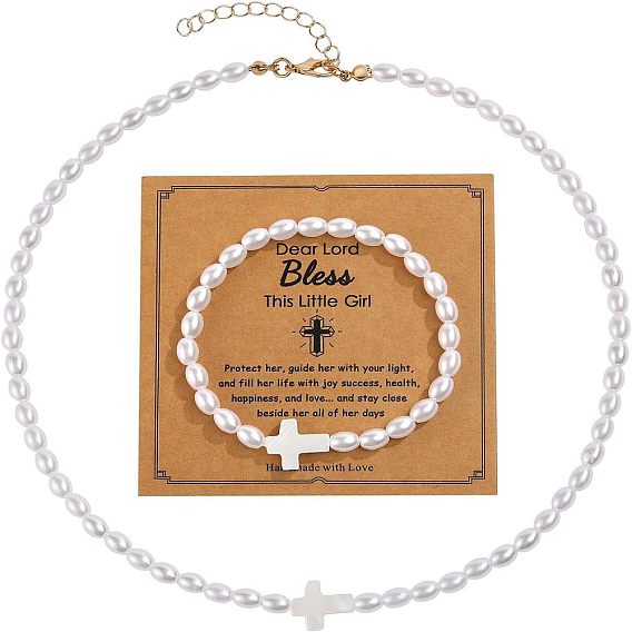 Пластиковые искусственные овальные бусины браслеты и ожерелья наборы, наборы украшений из ракушек