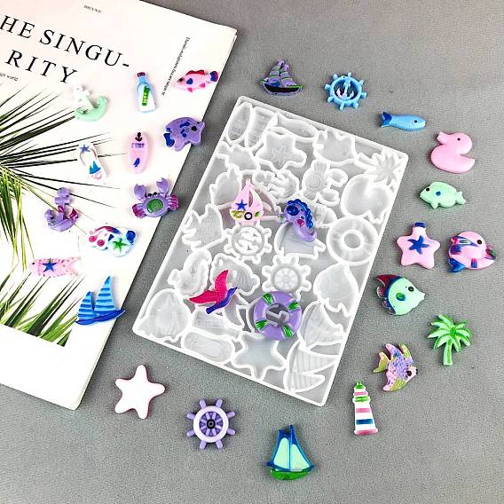 Силиконовые формы на тему океана, формы для литья смолы, для изготовления подвесок
