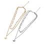 304 Stainless Steel Double Chains Multi Layered Necklace with Butterfly Charm for Women