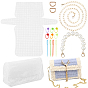 Наборы для изготовления пластиковых сумок для вязания крючком своими руками, 1Цепочки-удлинители для сумок из пластика с имитацией жемчуга и 1цепочки-кошельки из сплава поликарбоната с витыми цепочками