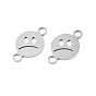 304 Stainless Steel Connector Charms, Sad Expression