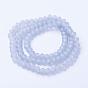 Electroplate Transparent Glass Beads Strands, Pearl Luster Plated, Faceted, Matte, Rondelle