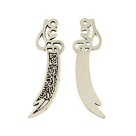 Tibetan Style Zinc Alloy Big Pendants, Hacking Knife, Lead Free & Cadmium Free, 58.7x15.6x1.5mm, Hole: 2.5mm, about 135pcs/500g