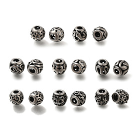 304 Stainless Steel European Beads, Large Hole Beads, Rondelle