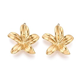 304 подвески из нержавеющей стали, цветочный шарм, ионное покрытие (ip)