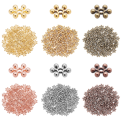 Zinc Alloy Spacer Beads, with One Hole, Lead Free & Cadmium Free, Snowflake