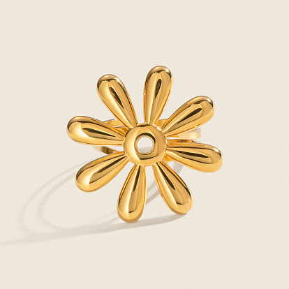 Цветок 304 открытые манжеты из нержавеющей стали для женщин