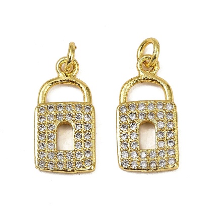 Латунные микро проложить кубического циркония подвески, замковые прелести, долговечный, без кадмия и без свинца, стойки покрытие, с целью перехода в кольце