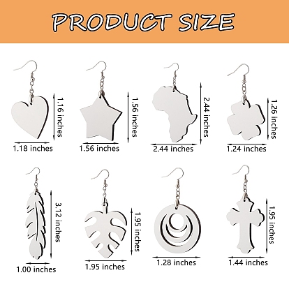 Wholesale MDF Sublimation Earring Blanks with Earring Hooks Jump