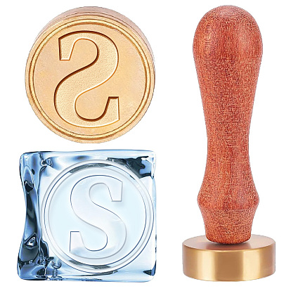 1головка штампа из латуни золотистого тона, с прямоугольными бархатными мешочками 1pc и ручкой из грушевого дерева 1pc, для сургучной печати