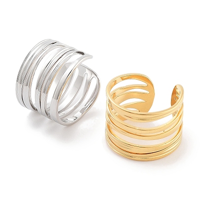 304 многослойные открытые манжеты из нержавеющей стали, широкое кольцо для женщин