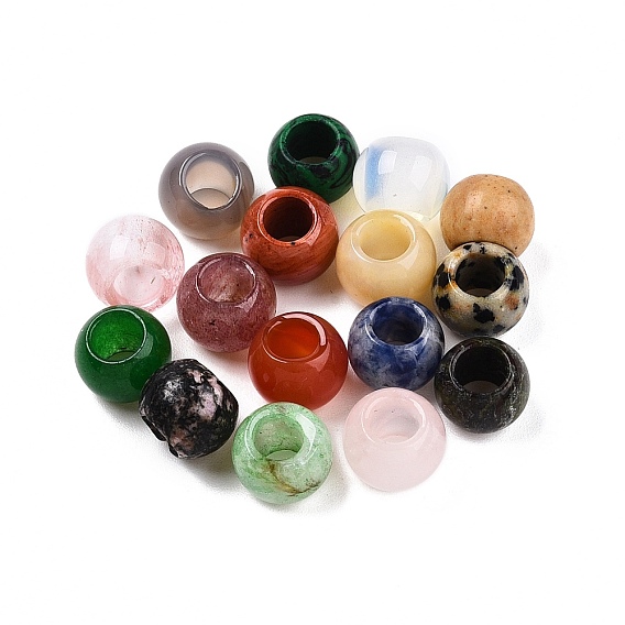 Драгоценный камень европейского бисера, бусины с большим отверстием, рондель