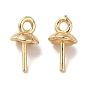 Rack Plating Brass Peg Bails Pendants, for Half Drilled Beads, Long-Lasting Plated, Cadmium Free & Lead Free