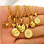 304 Stainless Steel Crystal Rhinestone Pendant Necklaces for Women, Real 18K Gold Plated