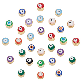 12 цвета сплава эмаль европейские бусины, бусины с большим отверстием, злые глаза, золотые