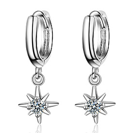 925 серебряный кафф с бриллиантами – шикарные и элегантные короткие серьги со сверкающими камнями.
