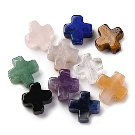 Natural Mixed Gemstone Beads, Cross