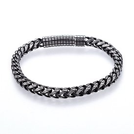 Retro 304 Stainless Steel Chain Bracelets, with Bayonet Clasps