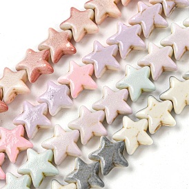 Baking Paint Synthetic Turquoise Beads Strands, with Enamel, Starfish